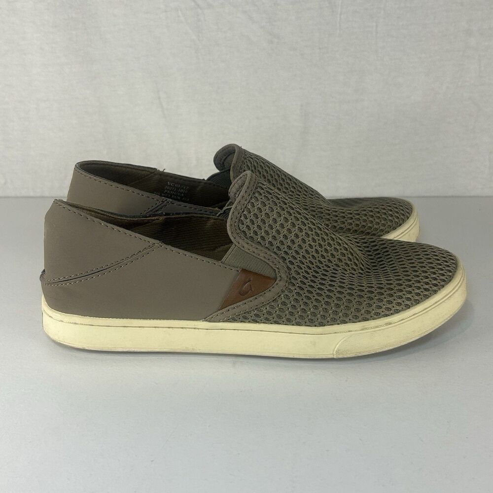 Olukai Pehuea Womens 7.5 Gray Shoes Sneakers Slip On Casual Comfort